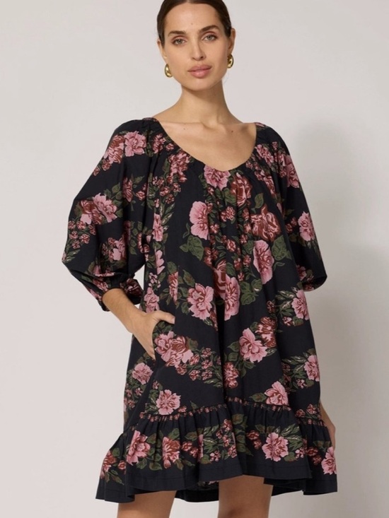 Cleobella Dresses & Skirts - Cleobella Haley Dress Juliet Floral Black Boho Ruffle Mini Size Small NWOT
